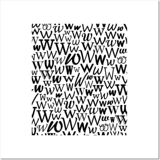 W - Typography (Black) Posters and Art